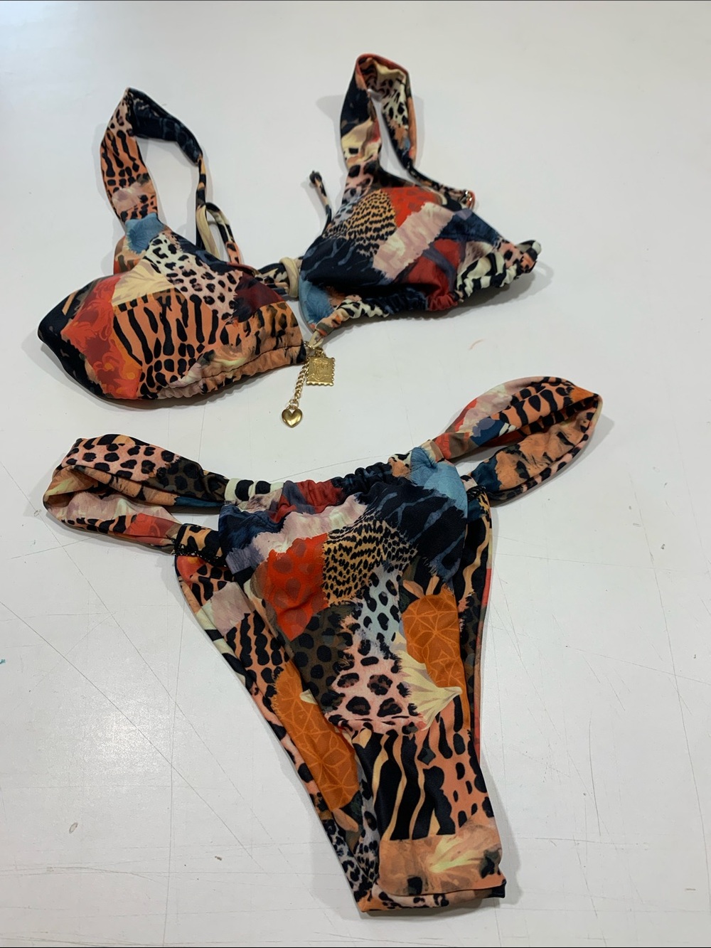 SHEIN 2 pc swimsuit Multi colored NWT